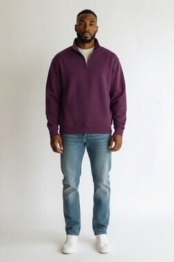 Tommy Bahama Men's plum quarter-zip cotton pullover fleece sweater Sz. XXXL